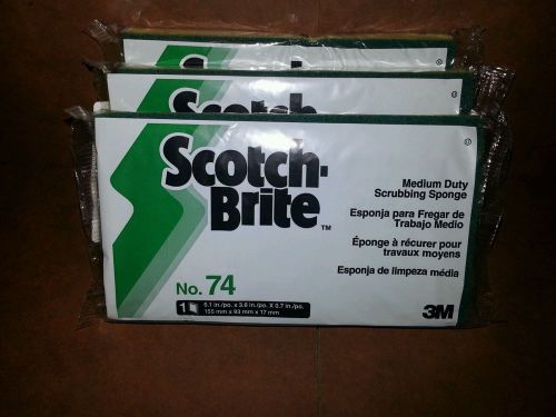 Scotch-brite Medium Duty Scrub Sponge - 6.1&#034; X 3.6&#034; 3 pack No.74