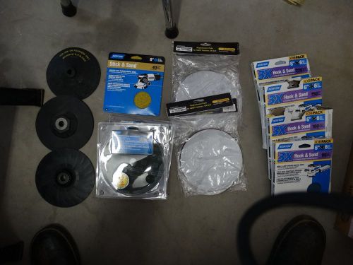 LARGE LOT OF 6 INCH SANDING DISCS AND BACKINGS 6&#034;