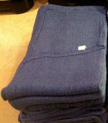 5 Surgical OR Room Towels, Shop Towels Rags 100% Cotton Blue New Non Recycled