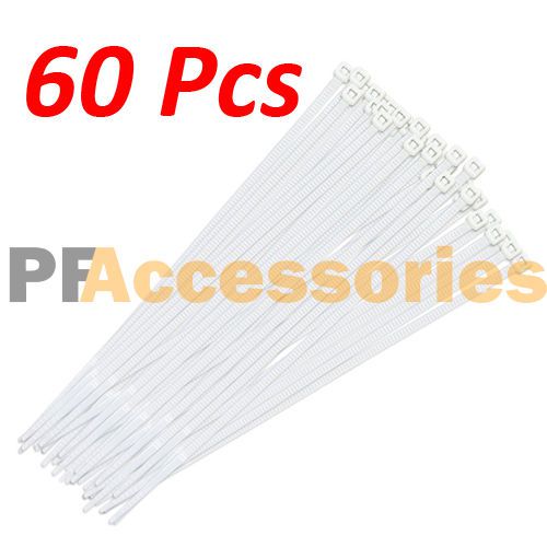 60 Pcs White 14&#034; inch Heavy Duty UV Resistant Outdoor Cable Zip Ties 50 Lbs LOT