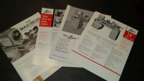 Logan lathe advertising sheets, 1961, 4 pieces
