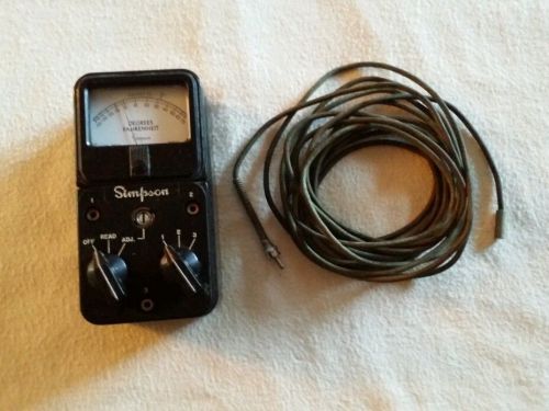 SIMPSON ELECTRIC CO. CHICAGO MODEL 385 TEMPERATURE METER TESTED Working!!!