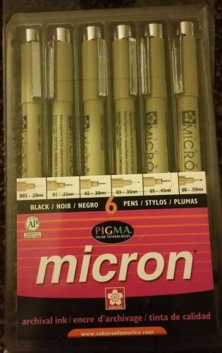 Sakura of America Micron Pigma Pen Set of 6