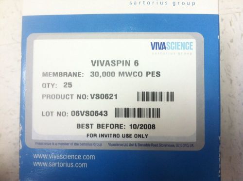 21pc Sartorius Vivaspin 6ml 30k mwco VS0621 Centrifugal Concentrators