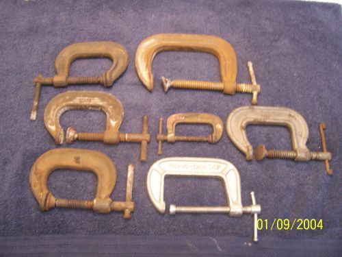 Vintage lot of 7 c clamps j h williams hargrave k c pro for sale