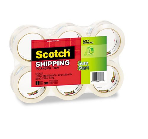 Scotch 3800 shipping packaging heavy duty tape 6 rolls hot melt adhesive mm35006 for sale