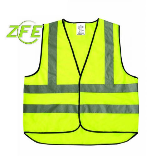 2014 New Super Neon Green Safety Vest with Reflective Strips Large Free Shipping