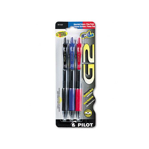 Pilot Pen Corporation of America G2 Retractable Gel Ink Pen, 3 Per Pack