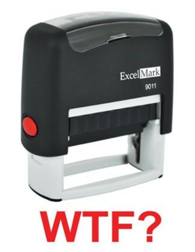 WTF? Red Stock Self-Inking Rubber Stamp - ExcelMark Model 9011