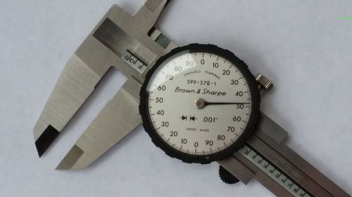 Brown &amp; Sharpe Dial Caliper, 0 to 6 Inch, 599-578-1, Swiss Made