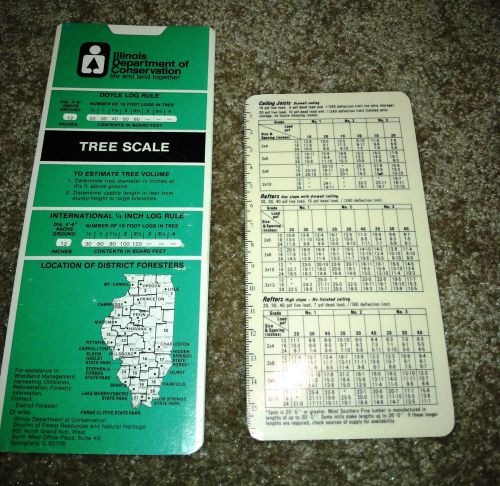 Illinois Logging Timber Lumber Forestry tree scale ruler conversion tables card