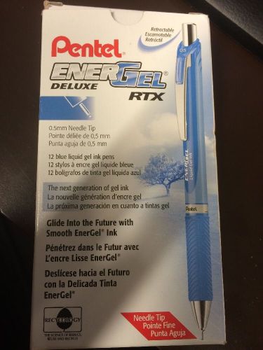 Pentel EnerGel RTX Roller Ball Retractable Gel Pen, Blue Ink, Fine. PENBLN75C.