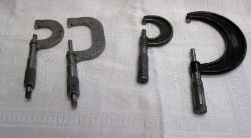 LOT OF 4 CLAMPS 1-1&#034;,1-BROWN &amp; SHARP 2&#034;, 1-STARRETT 3&#034; AND 1-SLOCOMB 4&#034;