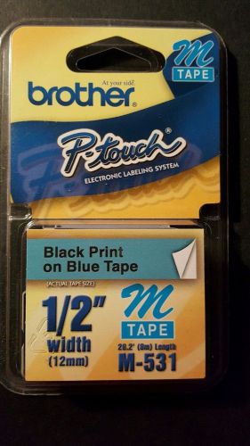 NEW Brother M531 Black on Blue P-touch Tape for PT65, PT-65, ptouch MK231s