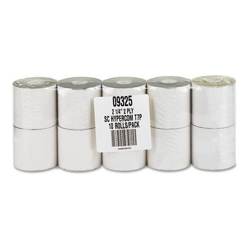 Paper rolls, credit verification, 2-1/4&#034; x 70 ft, white/canary, 10/pack for sale