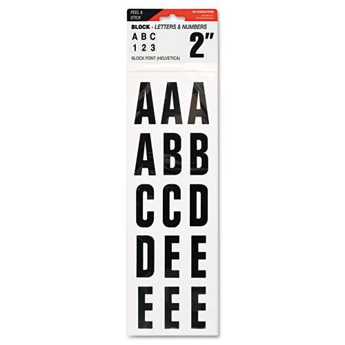 Letters, numbers &amp; symbols, adhesive, 2&#034;, black for sale