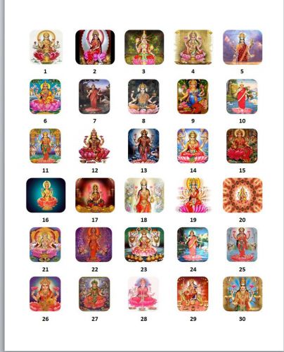 30 Square Stickers Envelope Seals Favor Tags Goddess Lakshmi Buy3 get1 free (L1)