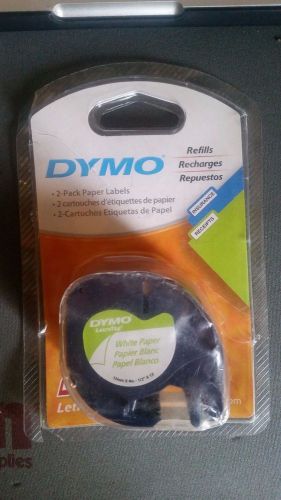 Dymo Letra Tag LT 10697 2-Pack Refills White Paper Labels New Free Shipping
