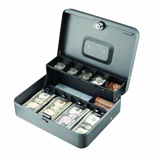 STEELMASTER Tiered (Cantilever) Cash Box Gray 2216194G2 1-PACK