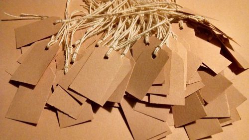 100 sm Brown acid free price tags gift tags embellishments string not attached