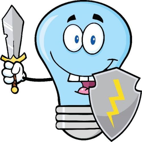 30 Custom Blue Warrior Light Bulb Personalized Address Labels