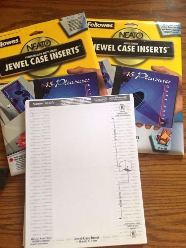 NEW Fellowes NEATO  Matte Finish Jewel Case Inserts Laser/InkJet 60 pages