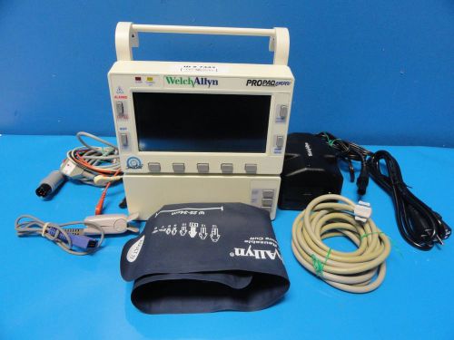 Welch allyn propaq 202el patient monitor w/ cables (spo2 ekg nbp temp print)7443 for sale