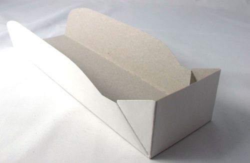 100pc Paper Tray sub sandwich 8.8&#034;x2.75&#034;x1.8&#034; foldable rectangular white paper