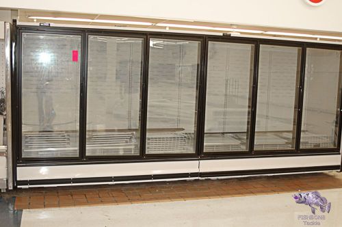 Heatcraft 6 glass door reach-in display refrigerator and freezer for sale