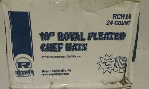 Royal RCH10 10&#034; White Pleated Chef Hat with Comfort Band (Case of 24)