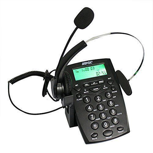 AGPtek® HANDSFREE CALL CENTER DIALPAD CORDED TELEPHONE #HA0021 WITH HEADSET -NEW