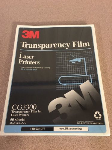 3M Transparency Film CG3300 for Laser Printers 50 Sheets Sealed