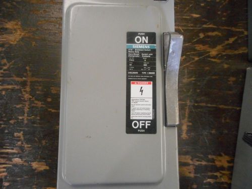 Siemens F352H I-T-E 600V 60 AMP 3 PHASE DISCONNECT SAFETY SWITCH INDOOR