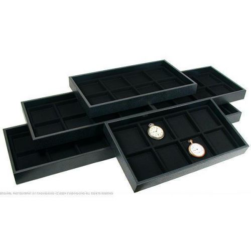 6 Black 8 Slot Jewelry Display Insert &amp; Trays