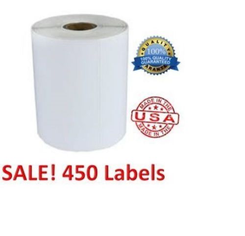 2 rolls of 450 labels each (usa made) 4x6 direct thermal 1&#034; core pps4-6450dt2 for sale