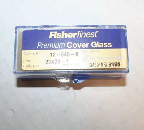 Fisher Scientific Fisherfinest Premium Cover Glass 12-548-B size 22x22-1, 1oz