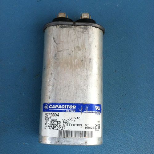 Ge capacitor 25 mfd uf 370 v vac volts ac electric motor hvac, w21 for sale