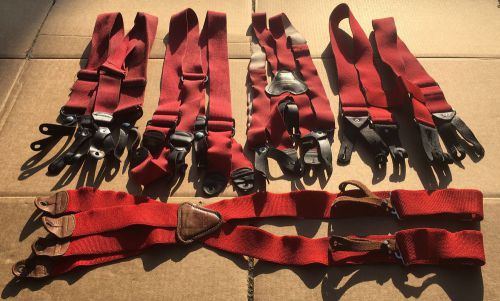 Lot of 5 mixed firefighter suspenders red turnout bunker gear fire fighting for sale