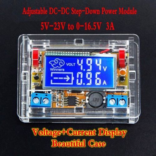 NEWEST DC-DC Step-Down Power Module Adjustable 3A V/I LCD Display with Case
