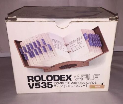 Vintage Rolodex V File Model V535 with UNUSED CARDS Heavy Mid Century USA