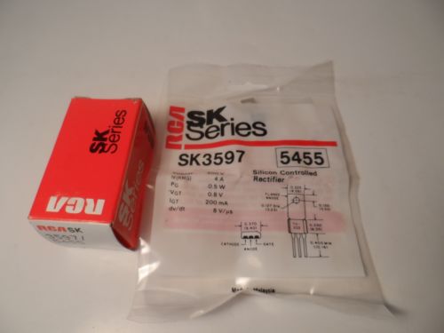 RCA SK3597 NTE5455 SCR Silicon Controlled Rectifier 4A TO-202