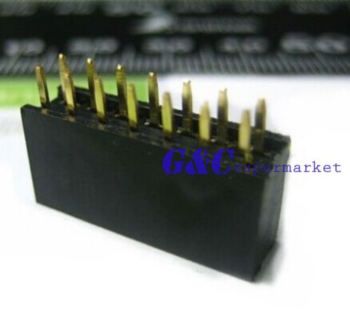 100PCS 2X7 Pin 14P 2.54mm Double Row Female Straight Header Pin Strip J3
