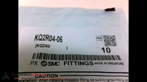 SMC KQ2R04-06 - PACK OF 10 - PLUG-IN REDUCER FITTING, 1.0MPA,, NEW