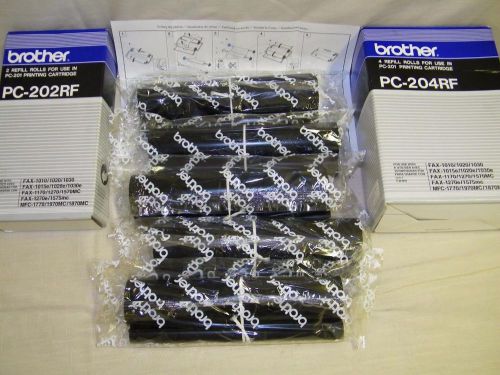 (5) Refill Rolls for use in PC-201 Printing Cartridge - Brother Fax Machine