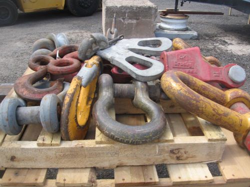 (1) lot of rigging shackles, hooks and clamps for sale