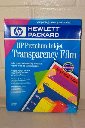HP PREMIUM INKJET TRANSPARENCY FILM 36 SHEETS PACKAGE C3834A OPENED NEW