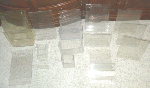 Lot 18 Clear Acrylic Misc. Sign Holders Display Picture Frames Most 8.5&#034; x 11&#034;