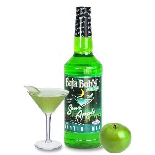 NEW Baja Bobs Sugar Free Martini Mix Sour Apple 32 ounce Bottle FREE SHIPPING