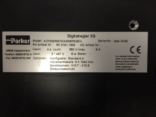parker servo regulator card digitalregler g5