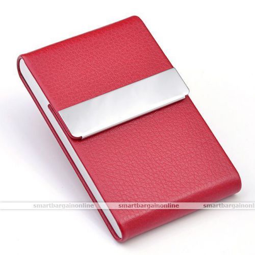 Vogue Stainless Steel Pocket Business Name Credit ID Card Case Box Holder Red